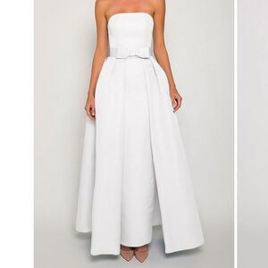 Alexia Maria Silk Faille Strapless Column Gown with Convertible Skirt